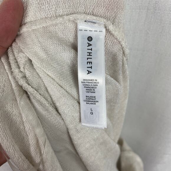 Athleta Cream Balance Jumpsuit Sz.L - Picture 12 of 15